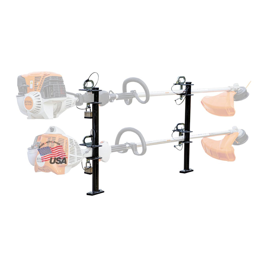 Buyers Products 2-Channel Landscape Trimmer Edger Locking Rack for Commercial Trailers & Trucks Holds 2 Yard Lawn Weed Whackers, Made in The USA, Lawn Care Equipment, Landscape Tools