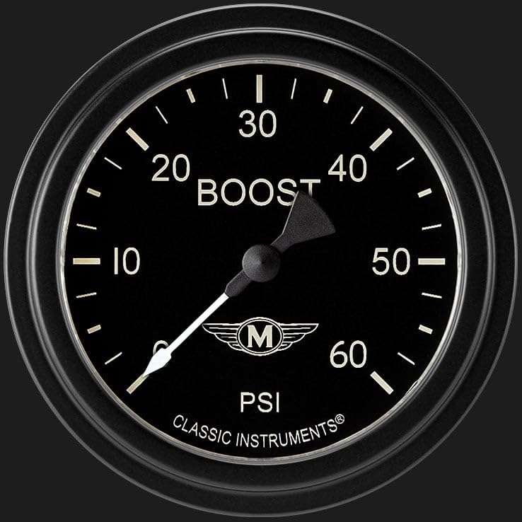Moal Bomber Classic Instruments 2 5/8" Boost Gauge 60 PSI Electric