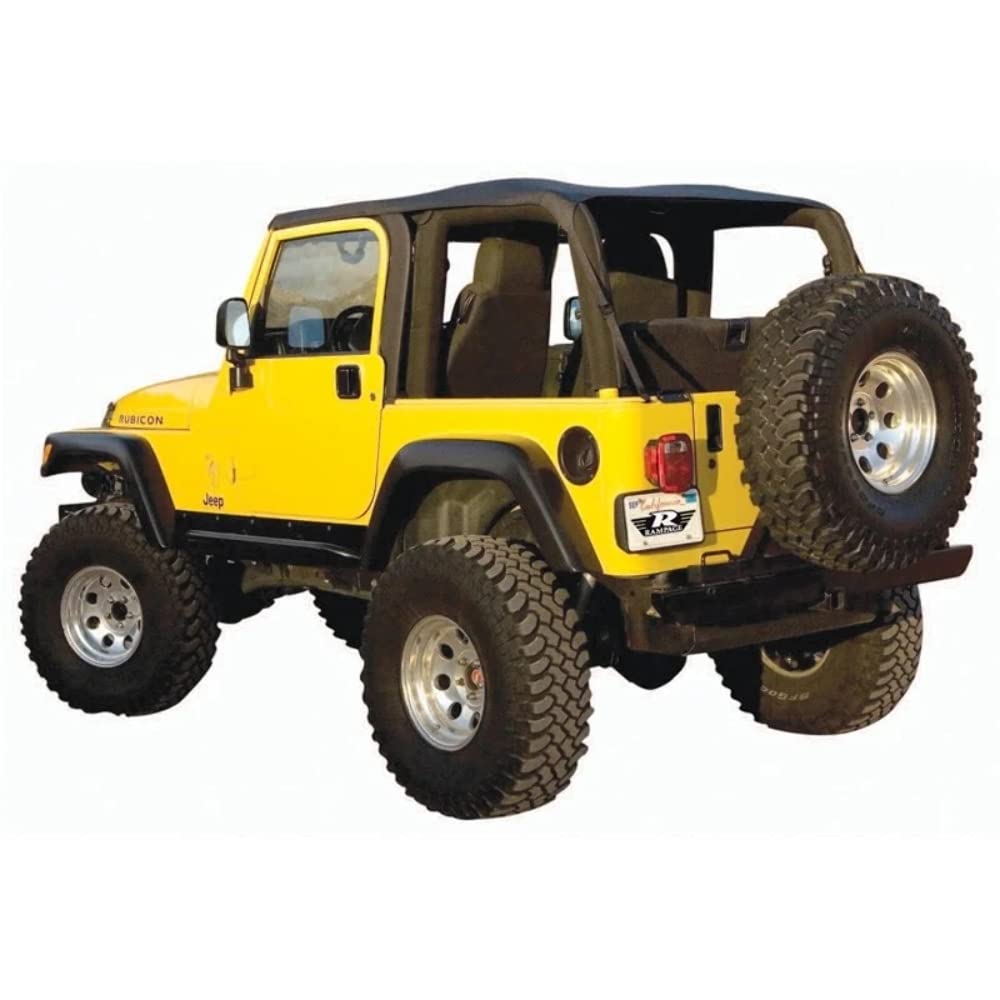 Frameless Trail Top RAMPAGE PRODUCTS for Jeep Wrangler TJ | Tinted Windows, Vinyl, Black Diamond | 109535 | Fits 1997-2006 Jeep Wrangler TJ (Excluding LI Unlimited)