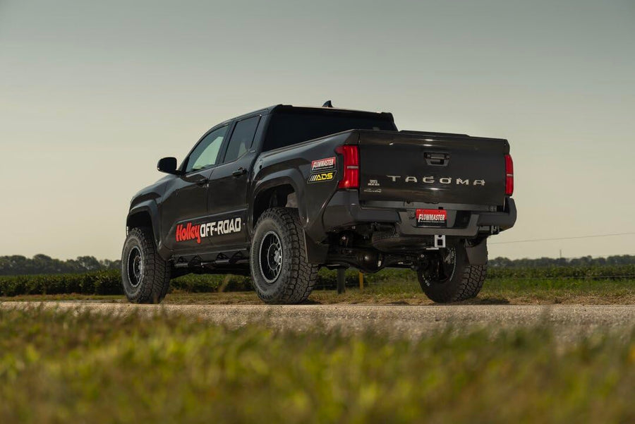 Outlaw Extreme Flowmaster 818177 Cat-Back Exhaust Kit 3 Inch 409 Stainless Steel Black Single Dump Style Turndown High Clearance Compatible with 2024 Toyota Tacoma 2.4L