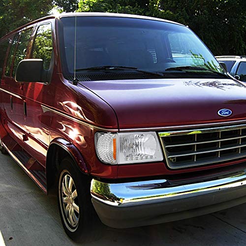 Econoline Van Head Light W/Corner Clear Comopatible with 1992-2006 Ford SPEC-D TUNING Left + Right Pair