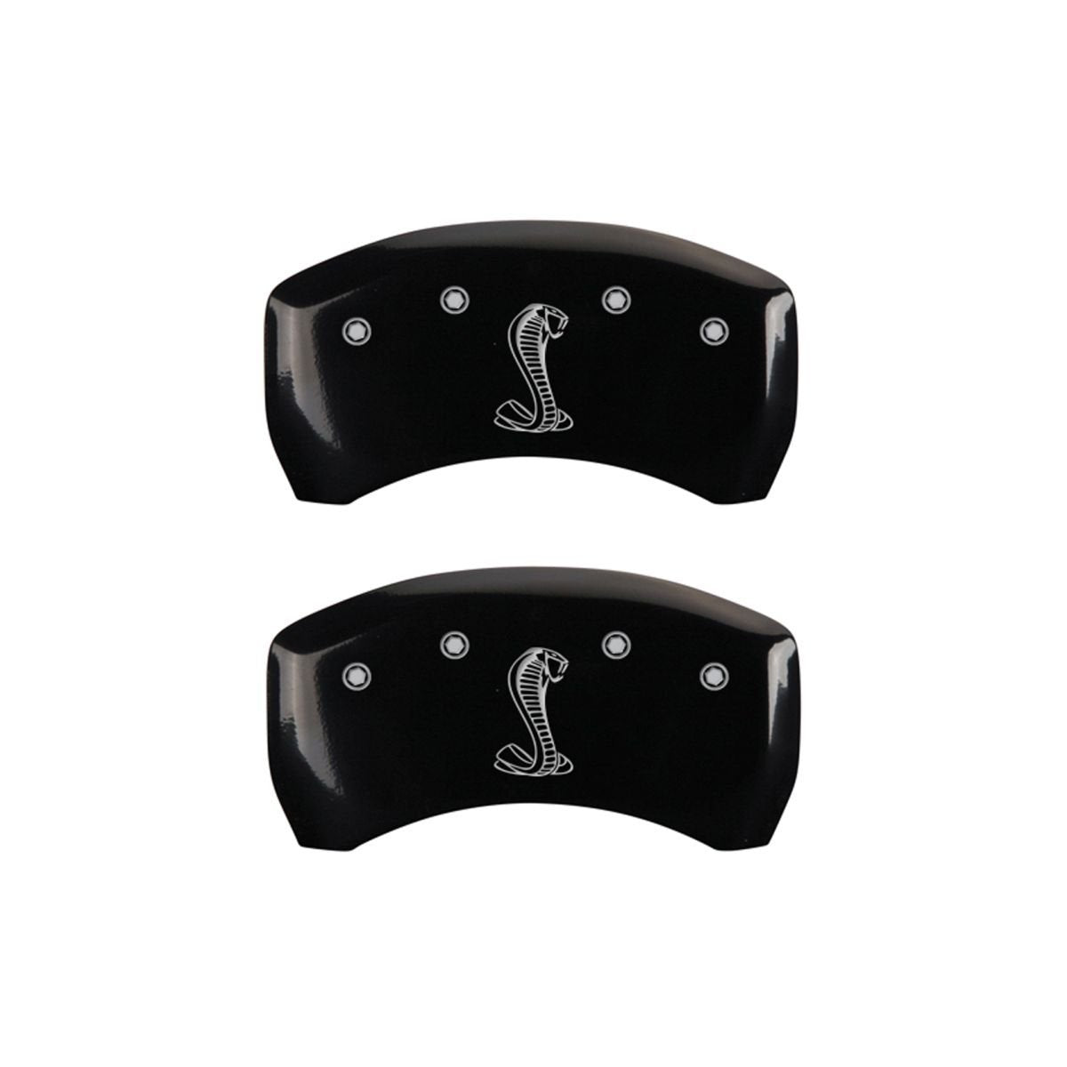 Black Brake Covers MGP Caliper Covers Engraved with Silver Tiffany Snake (Set of 4) 10197SSNKBK