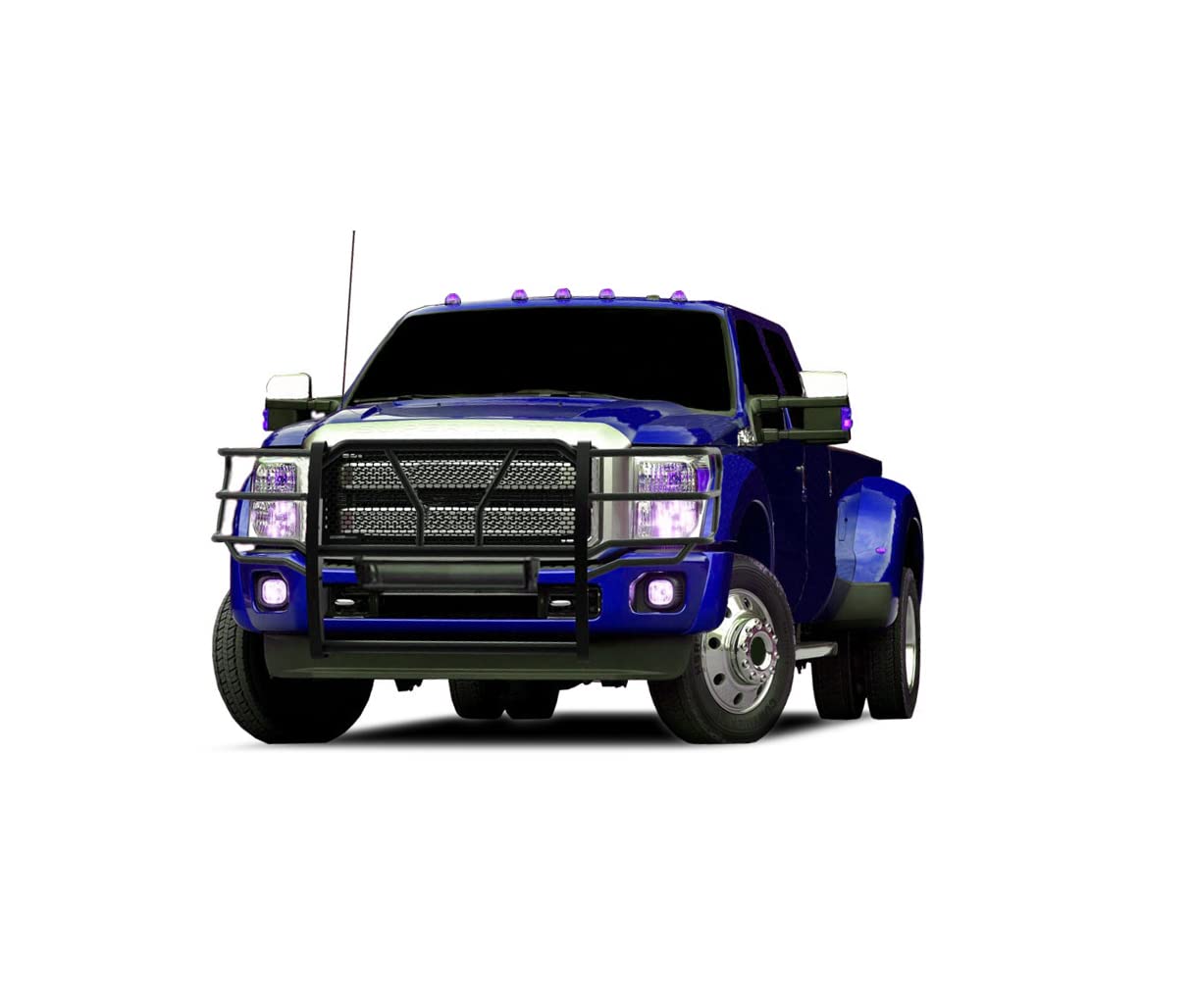 RUGGED Black Horse Heavy Duty Grille Brush Bumper Guard Modular Black Compatible with 2011-2016 Ford F-250/Ford F-350/Ford F-450/Ford F-550 Super Duty-RU-FOF211-B