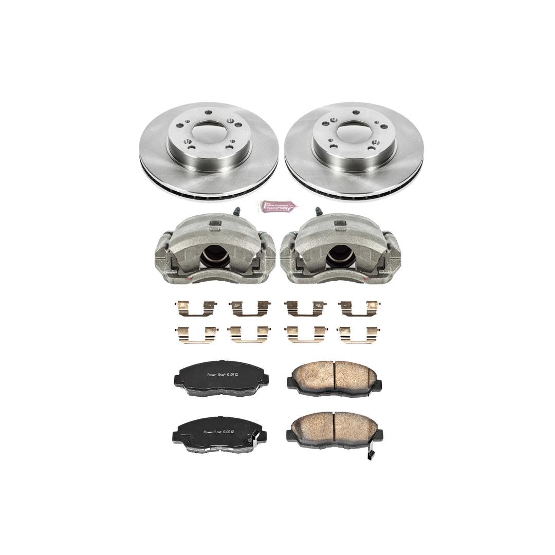 Power Stop KCOE2384A 1-Click Autospecialty OE Replacement Brake Kit with Calipers For Honda Civic 2006-2011 [Model Specific]