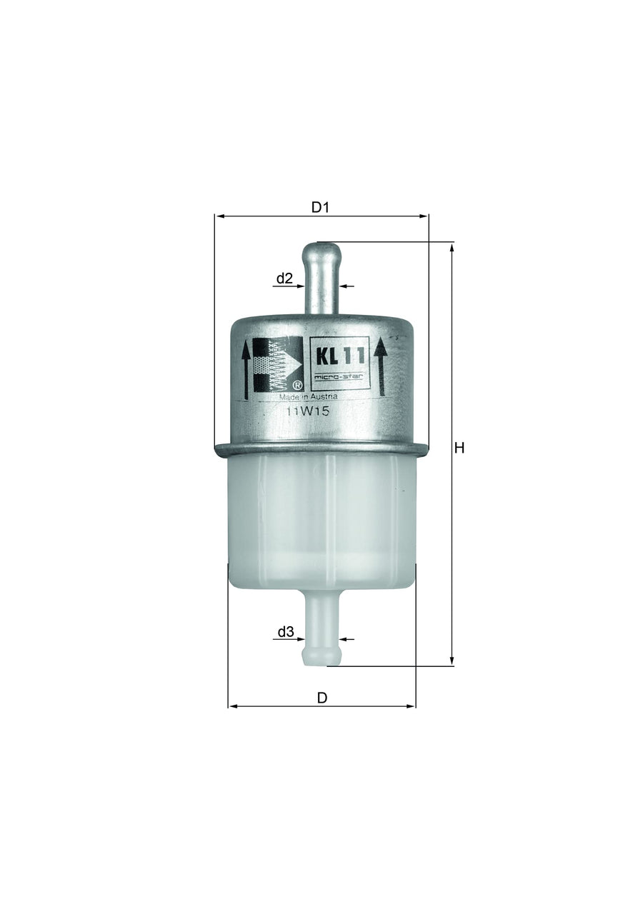 Fuel Filter MAHLE KL 11 OF, 1 Pack