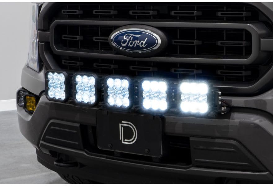 SS5 Grille CrossLink Lightbar Kit Diode Dynamics for 2021-2022 Ford F-150, Sport Yellow Combo