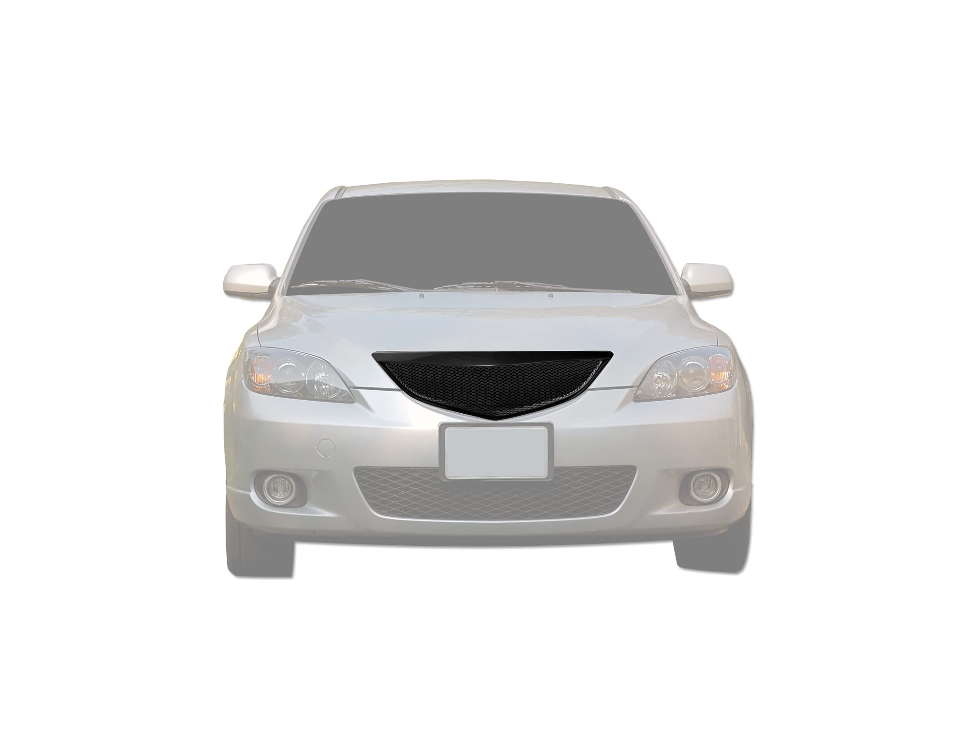 7149830 Armordillo USA Mesh Front Hood Grille - Gloss black Fits 2004-2006 Mazda 3 Mazda3 4 Door Sedan