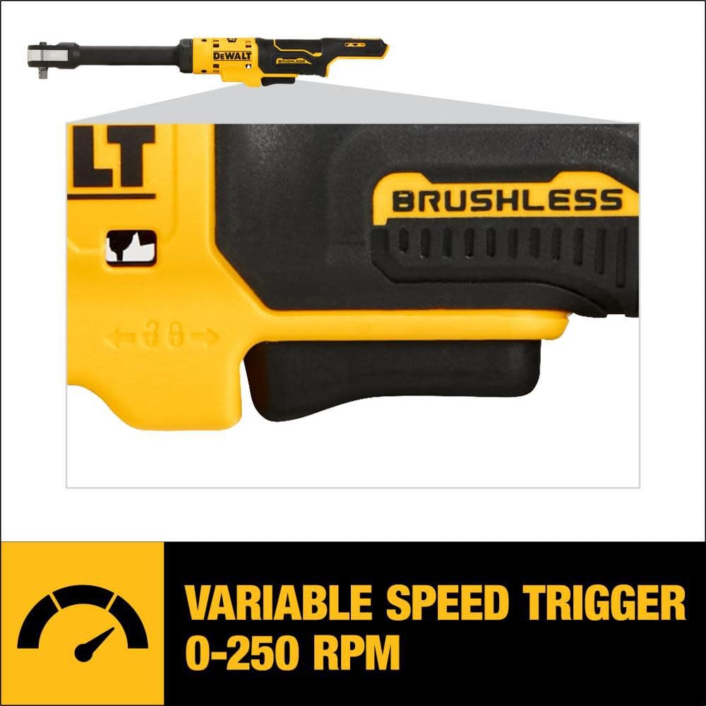 DEWALT 12V MAX* XTREME Cordless Ratchet, Brushless,3/8 in., Extended Reach, Tool Only (DCF503EB)