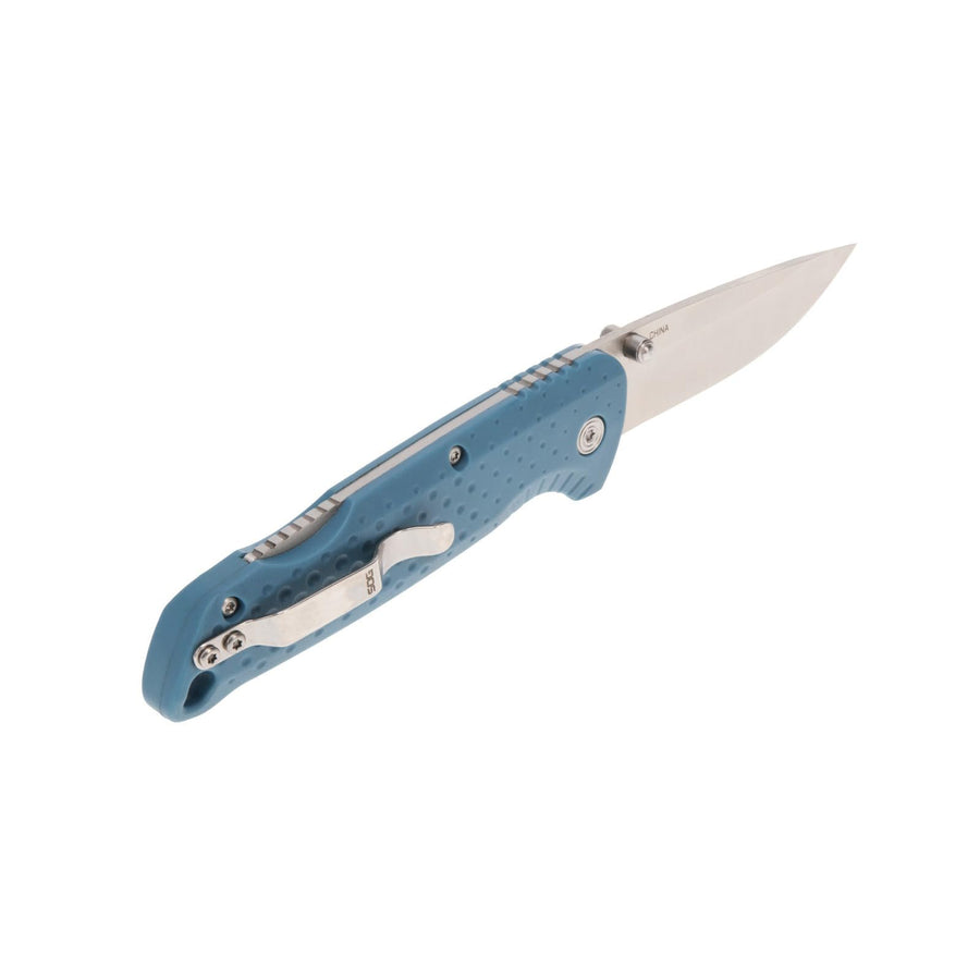 SOG 3" Adventurer LB Lightweight Portable Outdoor Folding Knife | CRYO 5CR15MOV Steel | GRN Handle | Lock-Back Mechanism, Nordic Blue/Satin, Blister Pack