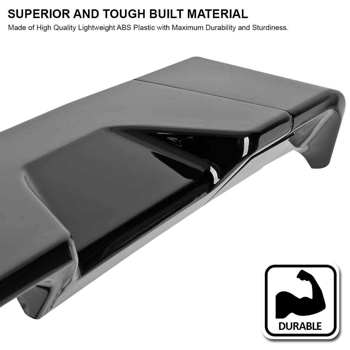 Glossy Black ABS Cab Roof Spoiler Spec-D Tuning for 2014-2017 GMC Sierra 1500 Models