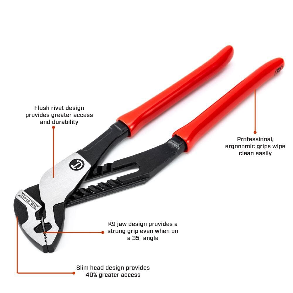 Z2 Crescent K9 Straight Jaw Dipped Handle Tongue & Groove Pliers - Home Improvement, Mechanic, Plumbing & Repair Hand Tool - 16" - RTZ216