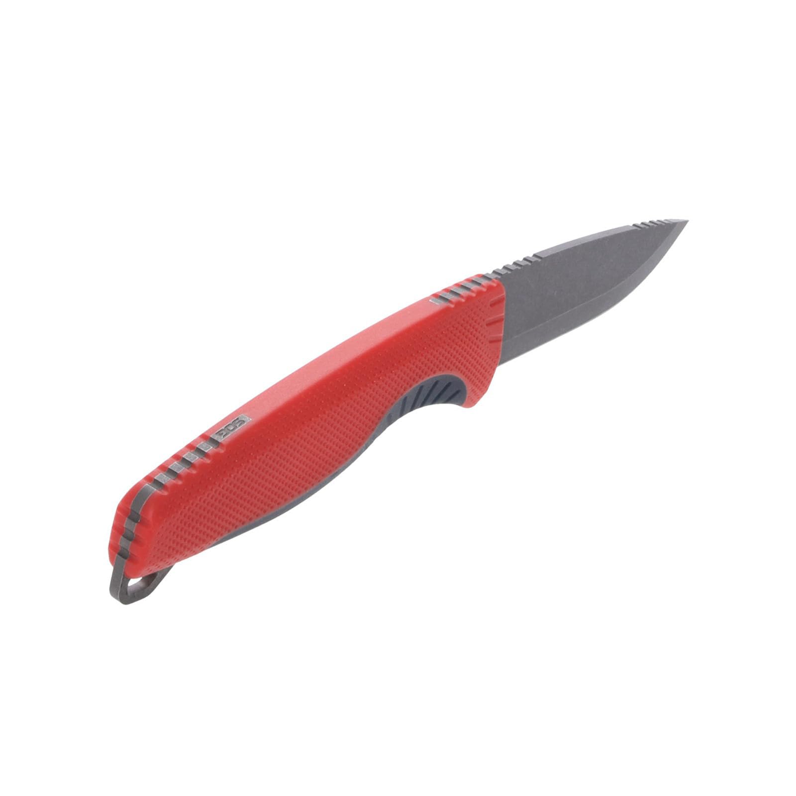 SOG Aegis FX Outdoor Survival Fixed Blade Knife | CRYO 4116 Krupps Steel | GRN Rubber Handle | UMS Sheath, Rescue Red/Indigo