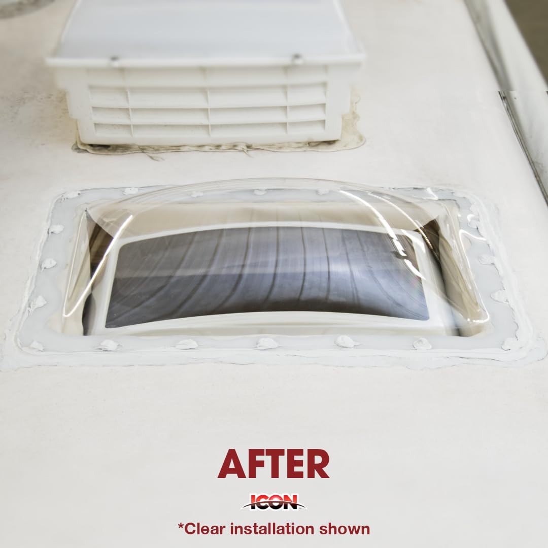 SL1422S ICON RV Skylight - Smoke, Fits 14"x22" openings, 16"x26" overall, Outer Dome Skylight Covering Replacement for RV, Camper, Motorhome, Food Truck, or Trailer, UV Protected & Impact Resistant