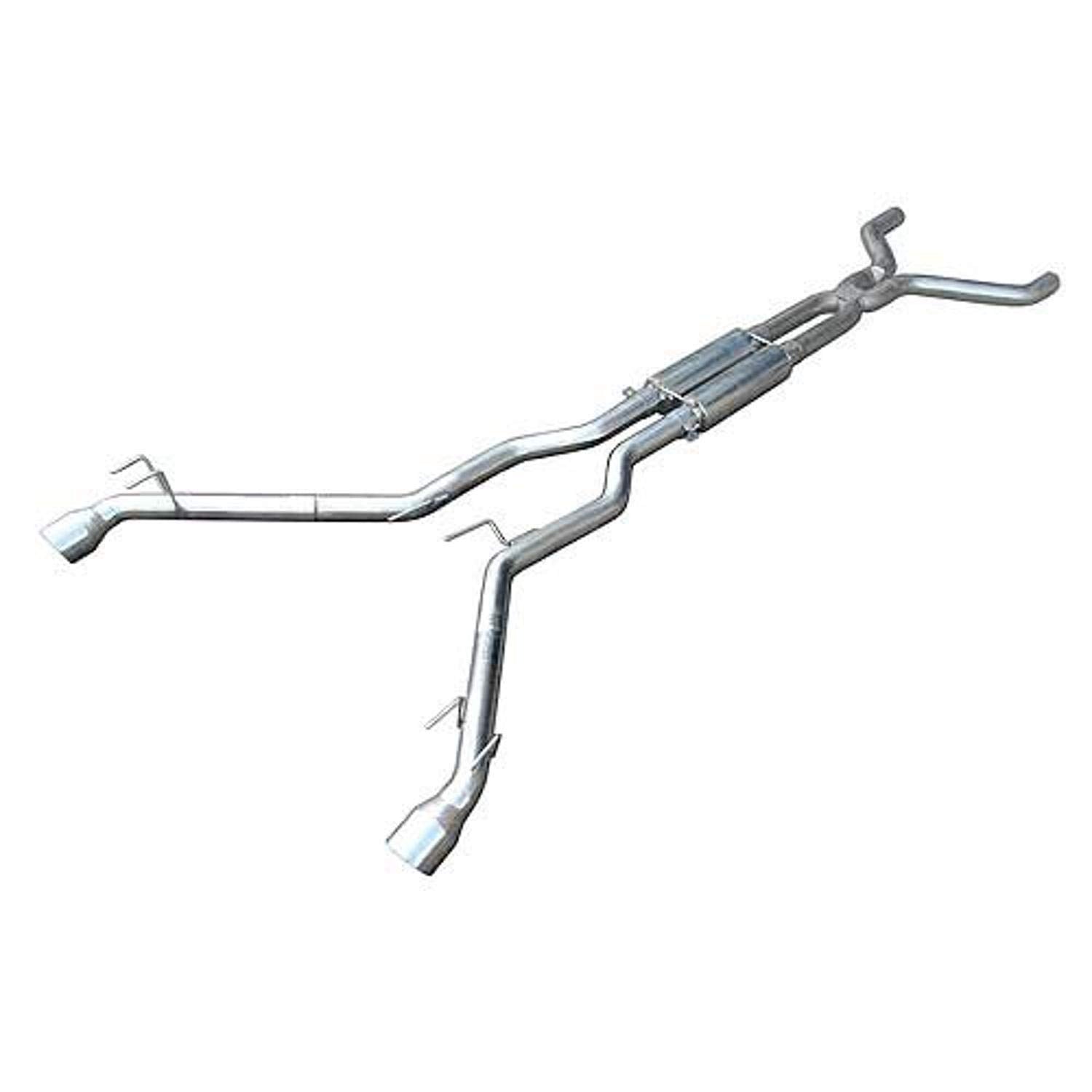 Pypes Exhaust 2-1/2" Diameter SGF52K 4" Tips M-80 304 Stainless Steel Cat-Back Exhaust System for Chevrolet Camaro V6