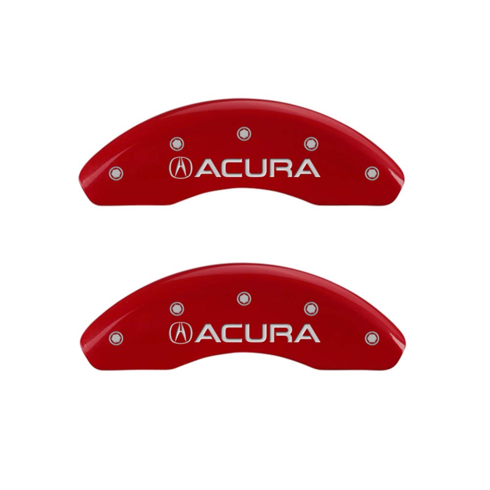 MGP Caliper Covers Red Powder Coat Finish 39022SRDXRD Silver Characters Disc Brake Caliper Cover (Set of 4)