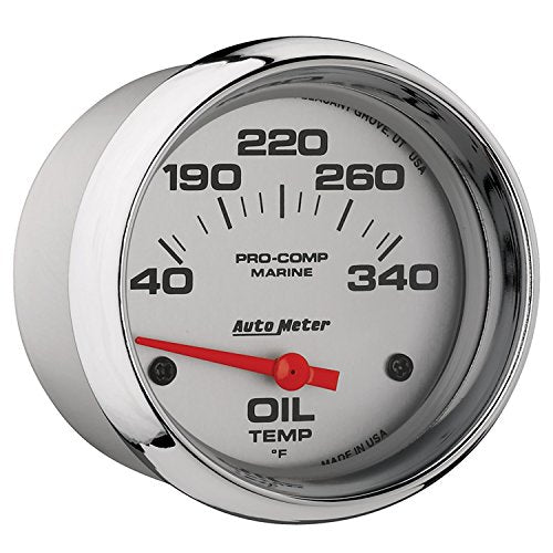 AutoMeter Oil Temp Gauge, 2 5/8", 140-300ºf, Electric, Marine Chrome (200765-35)
