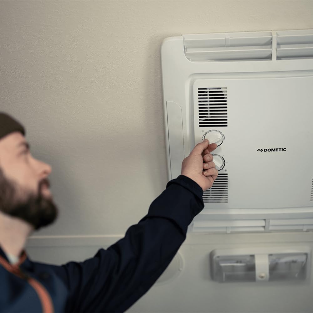 Dometic FreshJet 9600028602 FJX3000 Series Rooftop Mechanical Air Conditioner with Manual Ceiling Controls (Non-Ducted) - White