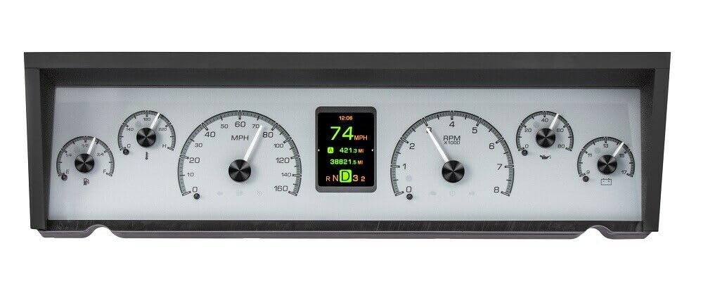 Dakota Digital HDX-77C-CAP-S Analog Gauge Instrument System Compatible with 1977-90 Chevy Caprice/Impala and 1984-86 Pontiac Parisenne Silver Alloy