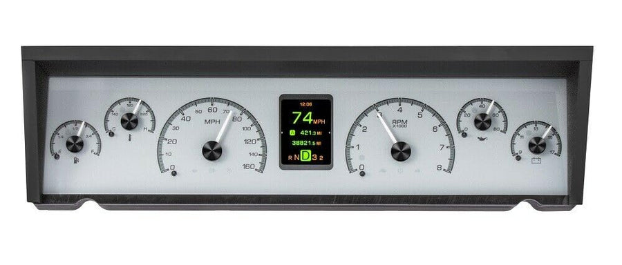 Dakota Digital HDX-77C-CAP-S Analog Gauge Instrument System Compatible with 1977-90 Chevy Caprice/Impala and 1984-86 Pontiac Parisenne Silver Alloy