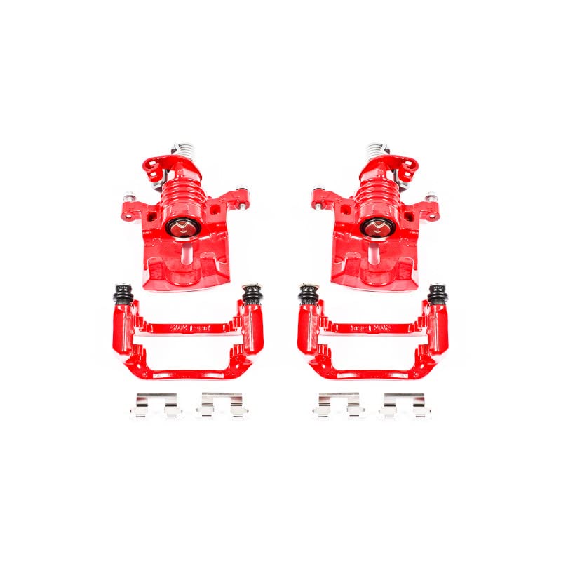 Power Stop Pair of High-Temp Red Powder Coated Rear Calipers for Buick Allure, Buick Lacrosse, Chevrolet Impala, Chevrolet Impala Limited, Pontiac Grand Prix [Model Specific]