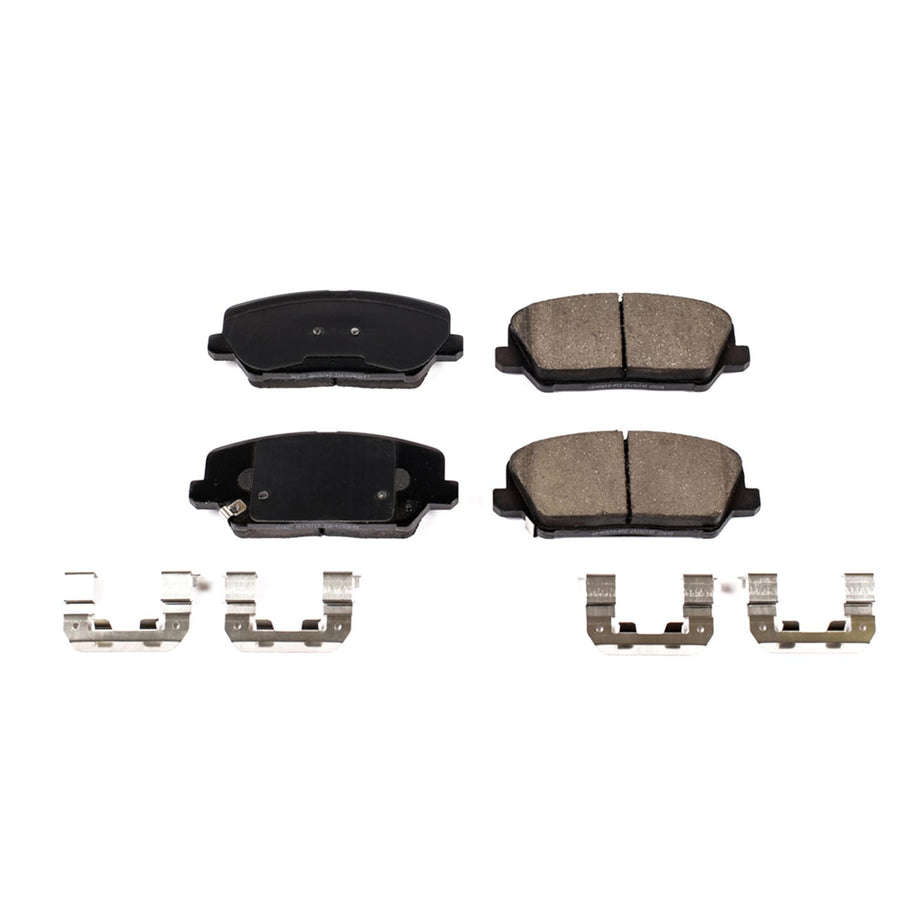 Power Stop Front Brake Kit For Veloster Hyundai 2016-17 | Forte5 Kia 2017-18 - Ceramic Brake Pads With Installation Hardware, 17-1827