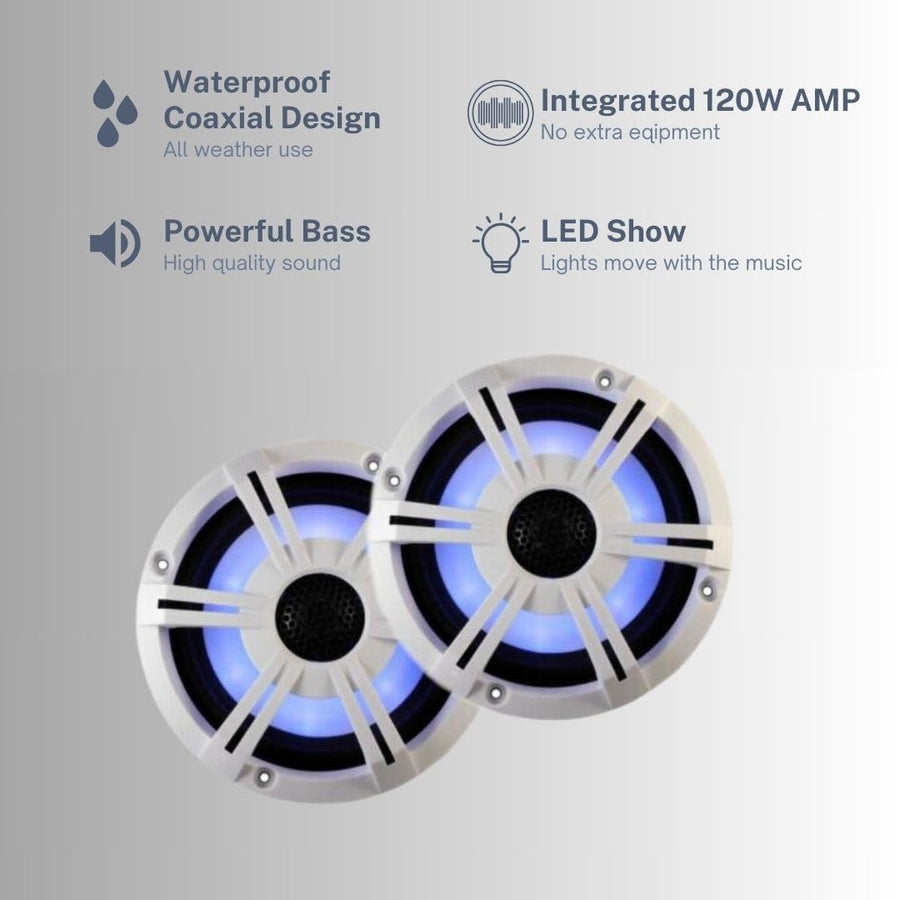 Bluetooth Speakers 612 INCH LED White