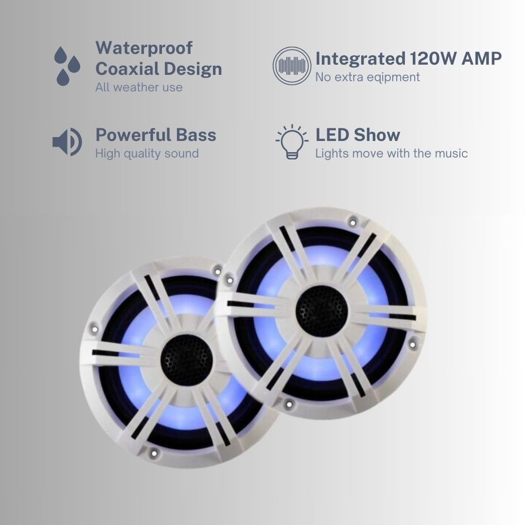 Bluetooth Speakers 612 INCH LED White