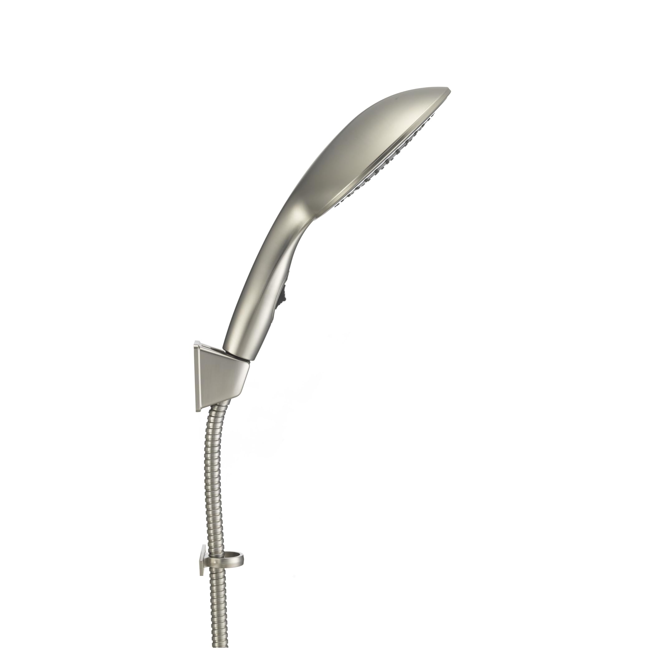 Dura Faucet Luxury 6” Rain Shower Wand & Hose Kit (DF-SA434K-SN) – Satin Nickel, RV Handheld Shower Head with Eco-Friendly On/Off Switch, 60” Stainless Steel Hose, Wall Bracket & Hardware