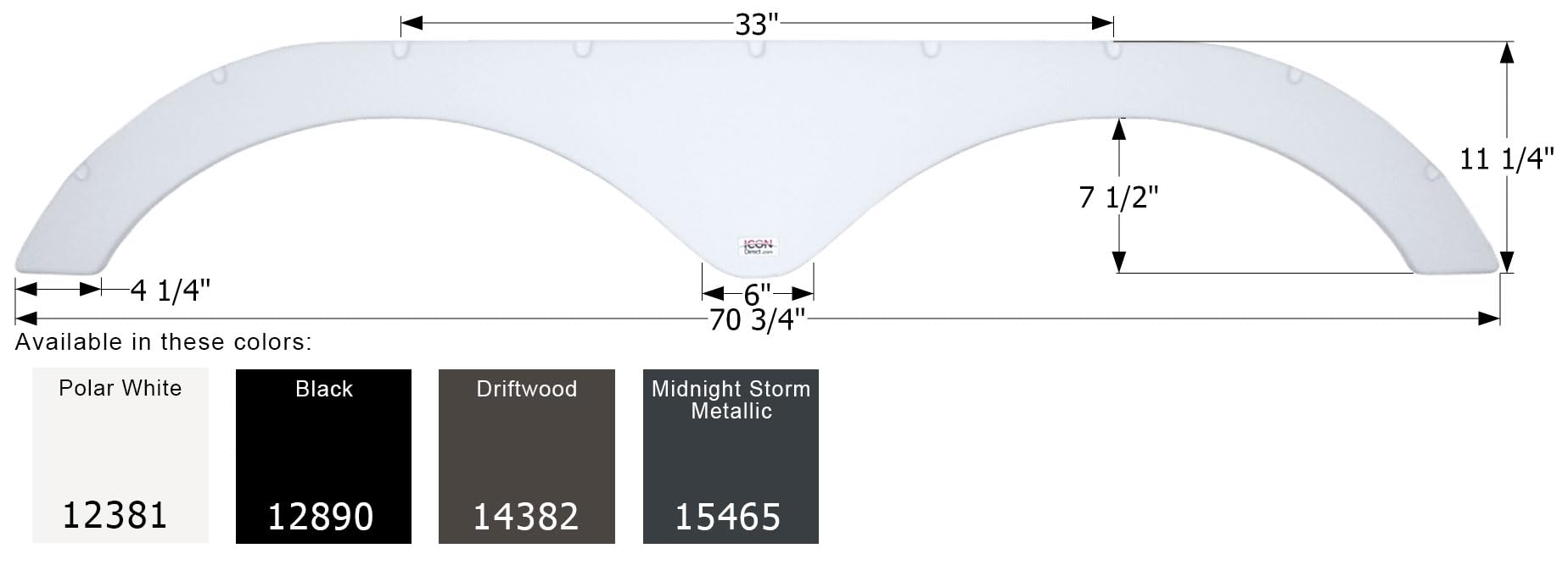 Icon Tandem Axle Fender Skirt 15465 FS2381 for Heartland - Midnight Storm Metallic