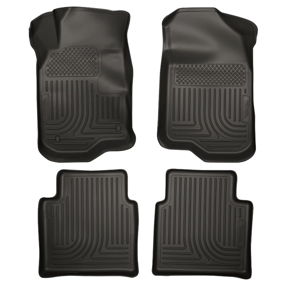 Husky Liners Floor Mats Weatherbeater | Fits 2008-2012 Chevrolet Malibu; 2007-2009 Saturn Aura | Front & 2nd Row, 4-pc Black - 98111