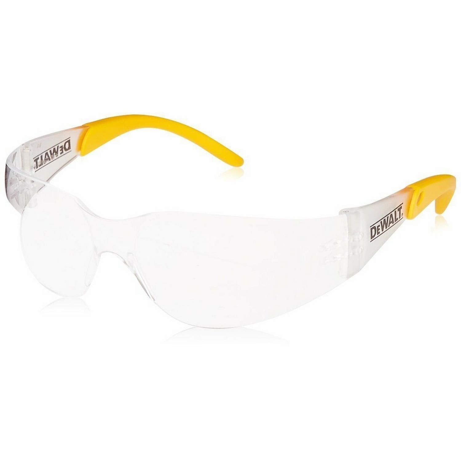 DEWALT Protector™ DPG54-1C Protective Eyewear – ANSI Z87.1+ Impact Rated – Lightweight Universal-Fit Frame – Flexible Rubber Temples – Clear Lens – 1 Pair