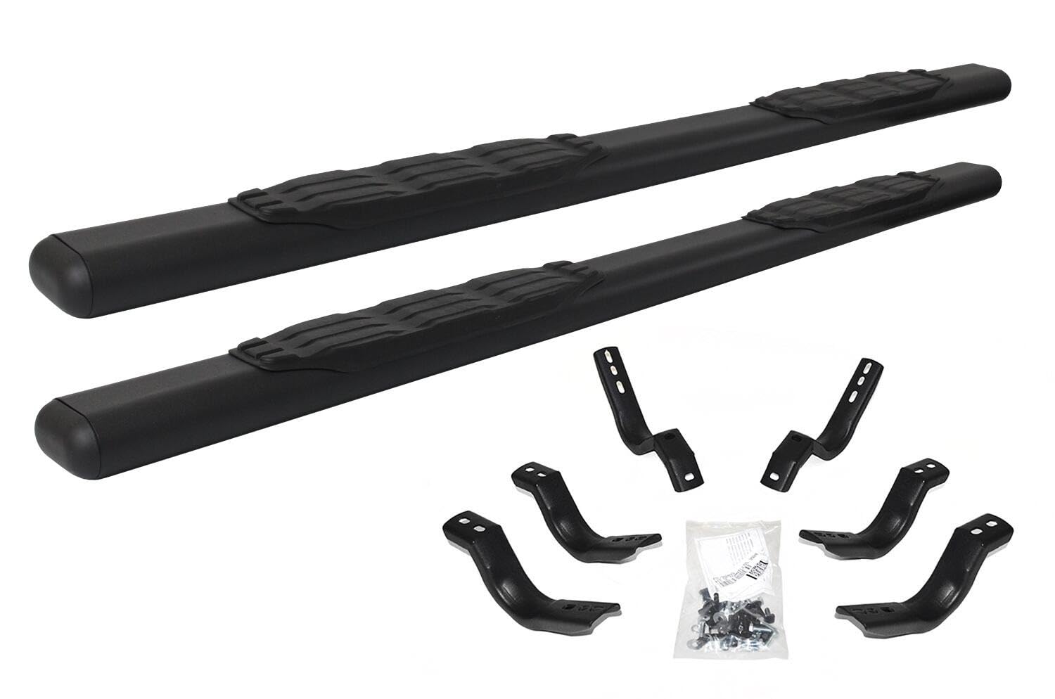 5" Oval Go Rhino 1000 Series Sidesteps & Brackets | Galvanized Steel, Textured Black | 105443280T | Fits 2024 Toyota Tacoma Double Cab