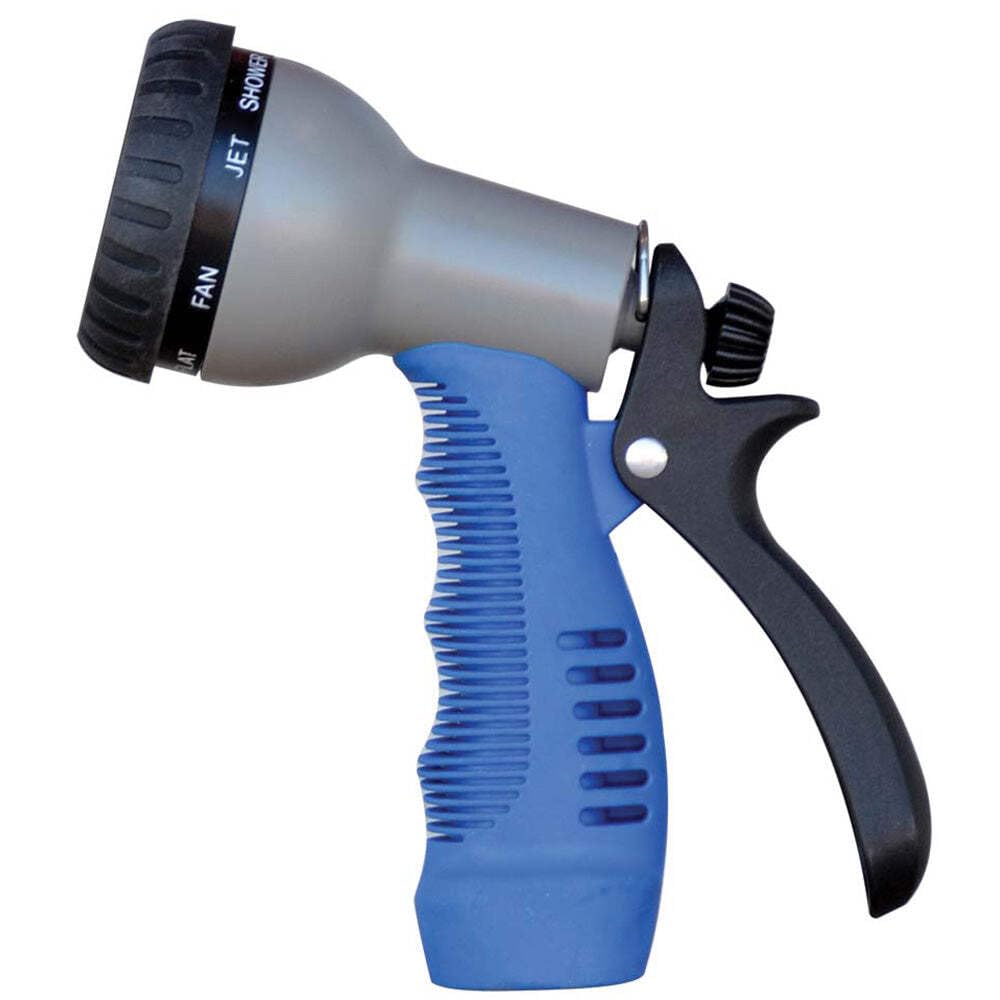Rubber Tip HoseCoil Nozzle w/9 Pattern Adjustable Spray Head & Comfort Grip