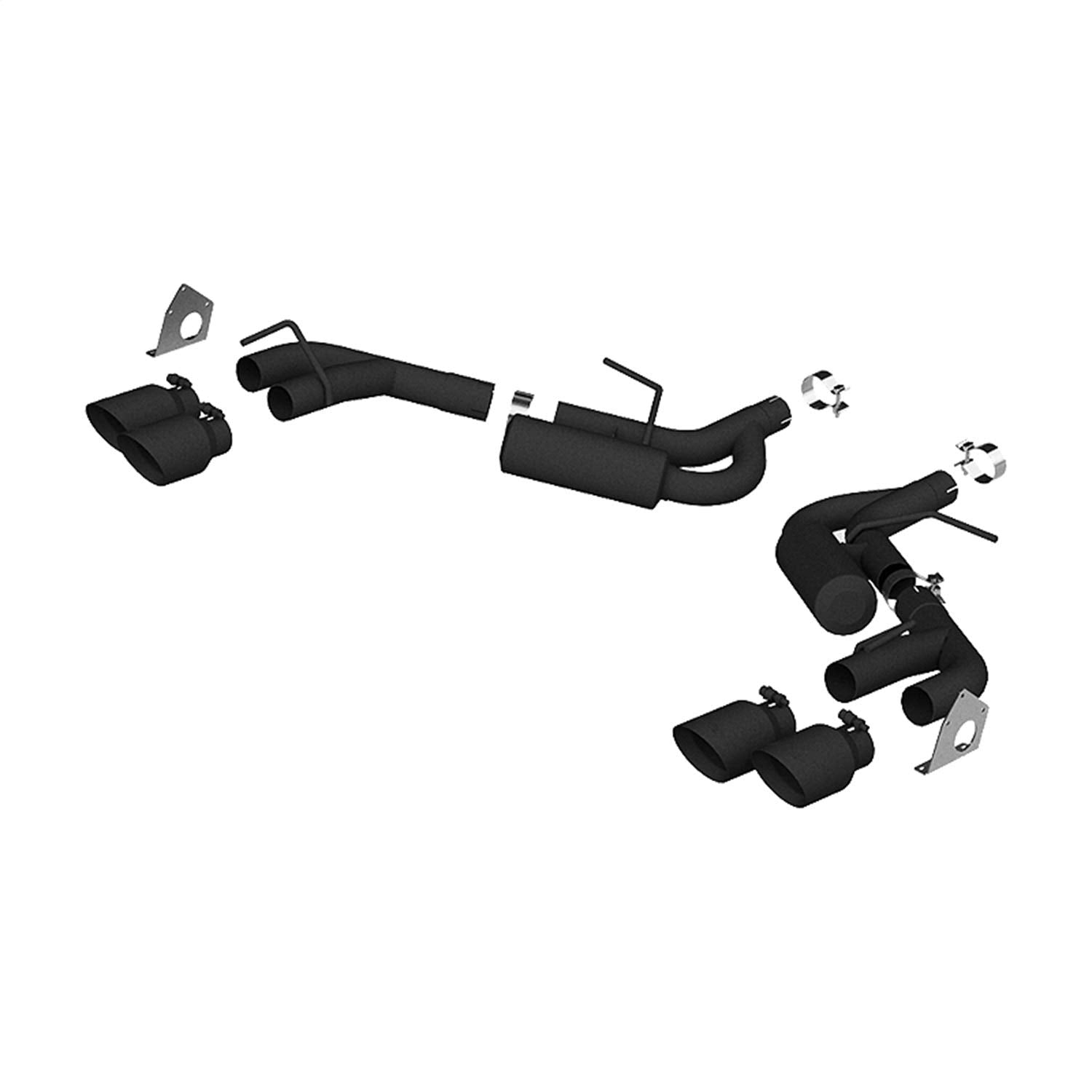 Chevrolet Camaro V6 MBRP 16-19 2.5in BLK NPP Dual Axle Back Exhaust w/ 4in Quad Dual Wall Tips
