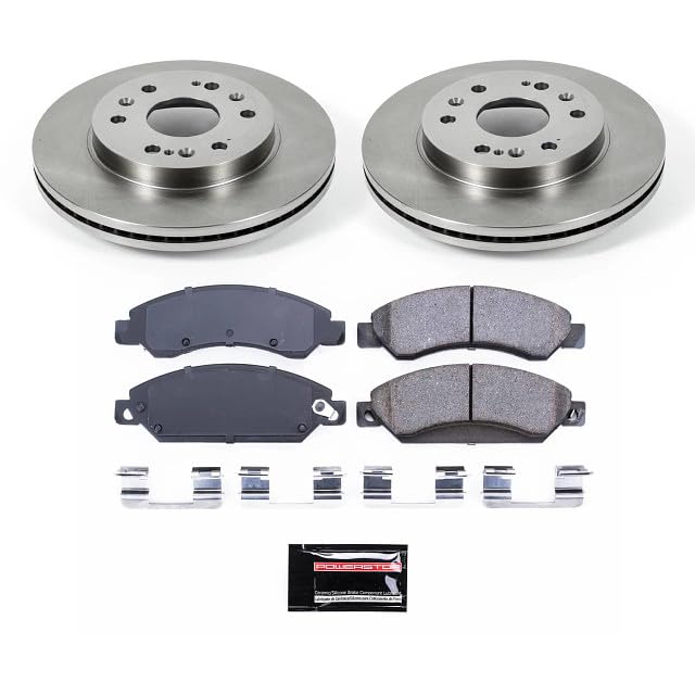 POWERSTOP Front KOE2067 Replacement Brake Kit Brake Rotors and Ceramic Brake Pads For Cadillac Escalade, ESV, EXT | Chevy Silverado 1500 Suburban 1500 | GMC Sierra 1500 Yukon XL 1500