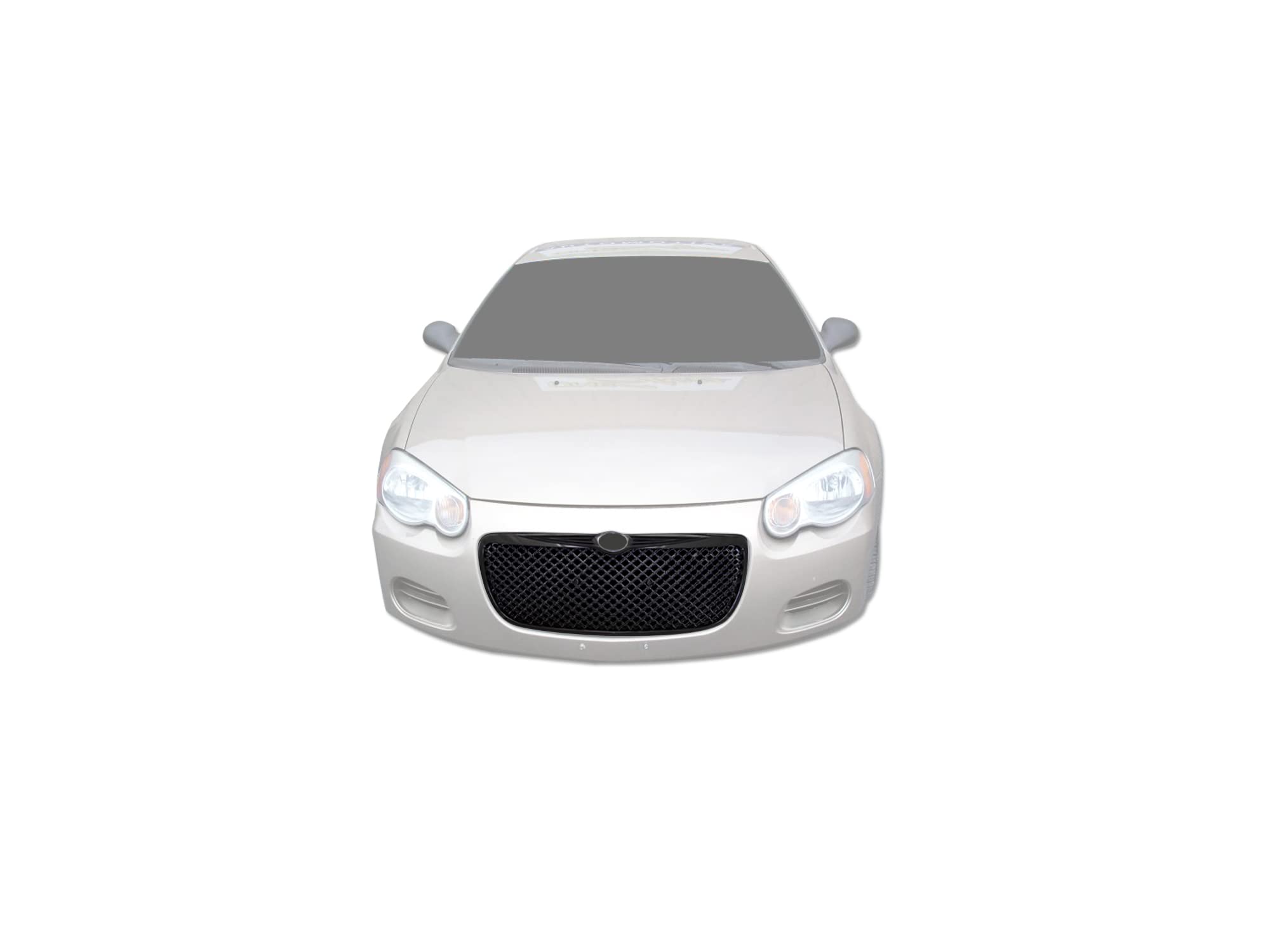 7147584 Armordillo USA Mesh Front Hood Grille - Gloss Black Fits 2004-2006 Chrysler Sebring
