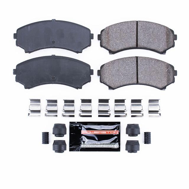 Power Stop Z23-867 Z23 Sport Carbon Fiber Infused Ceramic Brake Pads with Hardware For Passp, Axiom, Rodeo, Rodeo Sport, Endeavor, Endeavor, Montero [Model Specific]