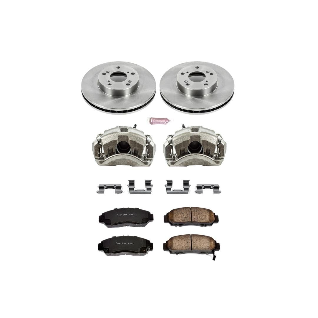 Power Stop KCOE2558 1-Click Autospecialty OE Replacement Brake Kit with Calipers For Honda Accord 2003-2007 [Model Specific]