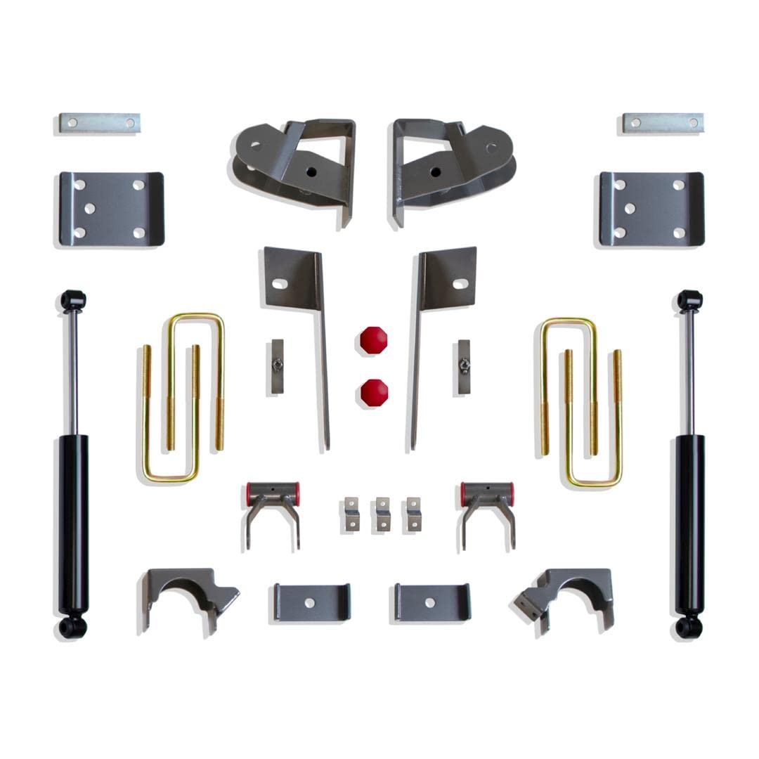 Part# 201940 MAXTRAC SUSPENSION'S is A 4" Rear LOWERING Box KIT Including FLIP KIT, Hangers, Shackles, Bump Stops & Shocks