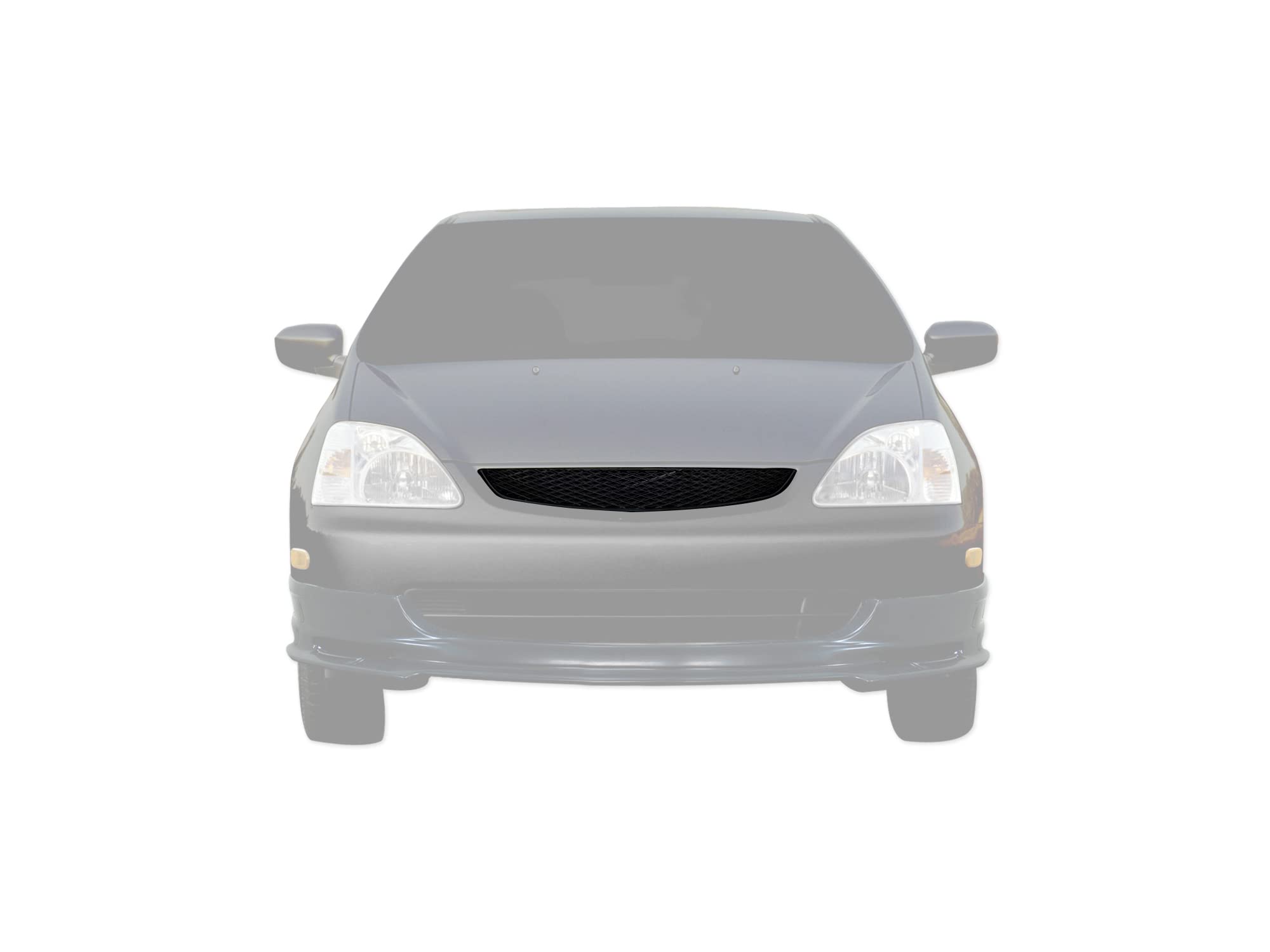 Mesh Front Hood Grille Armordillo USA 7149106 - Gloss Black Fits 2002-2005 Honda Civic EP3 SI Hatchback