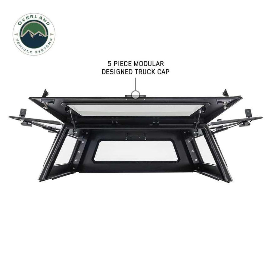 Truck Cap Overland Vehicle Systems Expedition W/Full Wing Doors, Front and Rear Windows & 3rd Brake Light Full Bolt On (Compatiable with Ford F-150-5.5 ft. Bed)