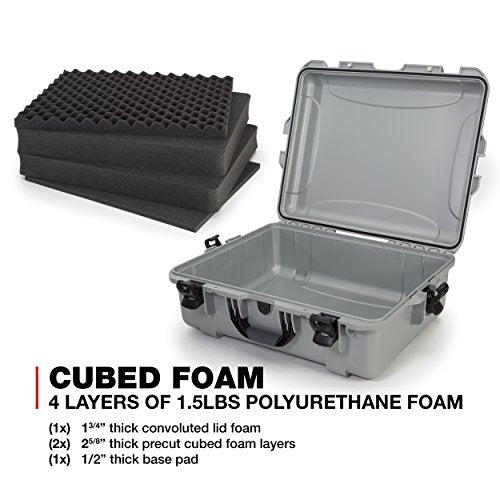 Waterproof Nanuk 945 Hard Case with Foam Insert - Silver