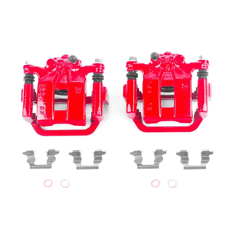 Power Stop Pair of High-Temp Red Powder Coated Rear Calipers For Nissan Rogue 2008-2013, Nissan Rogue Select 2014-2015, Nissan X-Trail 2005-2006 [Model Specific]