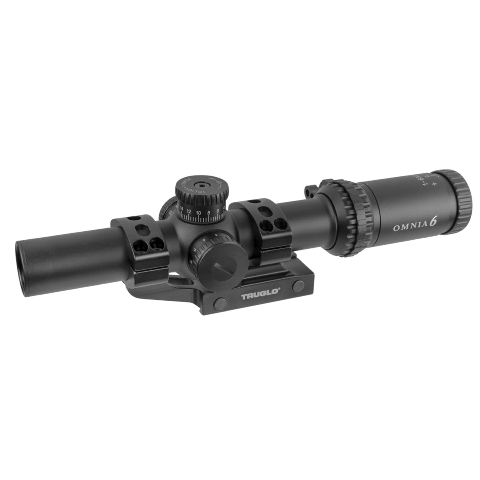 Omnia TRUGLO Tactical Hunting Shooting Durable Fogproof Shock Resistant 30mm One-Piece Aluminum Tube Illuminated All Purpose Tactical Reticle Riflescope | Flip-Up Lens Cap Included | 6 1-6X24 30MM