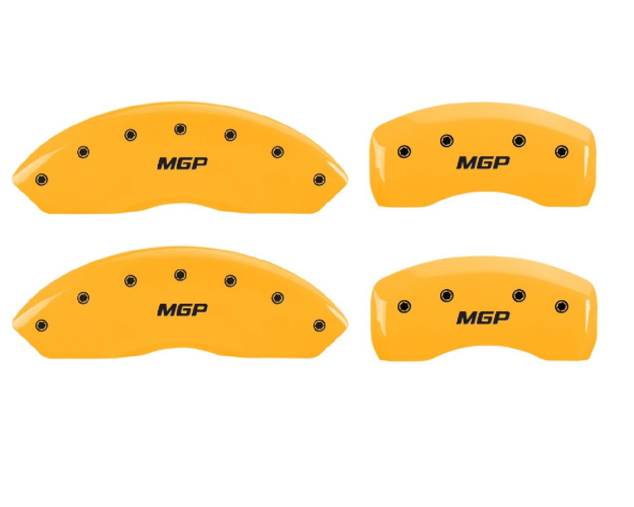 MGP Caliper Covers Yellow 16235SMGPYL Front and Rear Disc Brake Caliper Cover, Set of 4 (for 2017 Toyota Corolla iM w/ 17" Rims)