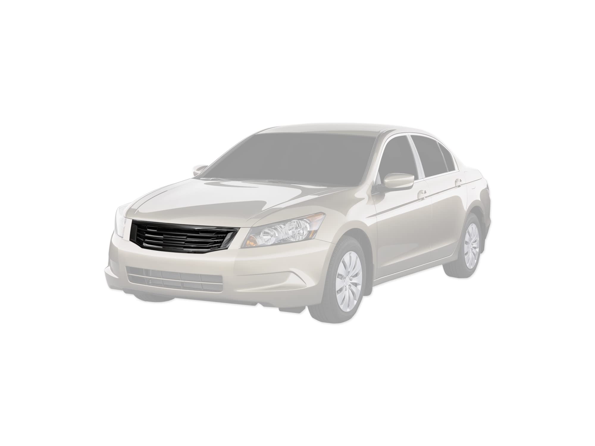 7148970 Armordillo USA Horizontal Front Hood Grille - Gloss Black Fits 2008-2010 Honda Accord 4 Door Sedan