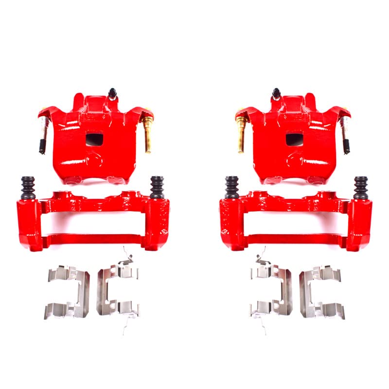 Power Stop S2690 Front Pair of High-Temp Red Powder Coated Calipers