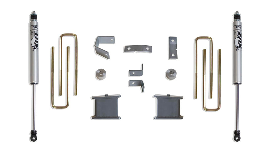 Part# 906840F MaxTrac SUSPENSION'S is A Box KIT Including 4" Lift Blocks, U-Bolts, Carrier Bearing SPACERS & A Pair of Fox 2.0 Performance Series Rear Shocks