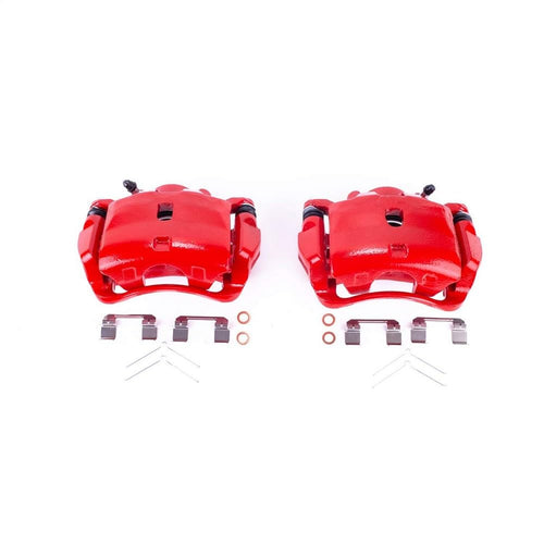 Power Stop Pair of High-Temp Red Powder Coated Front Calipers For Acura ILX 2013-2015, Honda CR-V 2005-2006, Honda Civic 2013-2015 [Model Specific]
