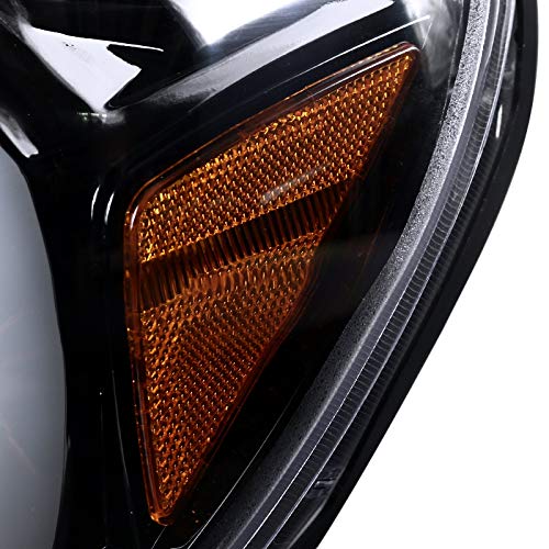 Jet Black LED Light Bar Projector Headlights SPEC-D TUNING Compatible with 2012-2015 Toyota Tacoma, Left + Right Pair Headlamps Assembly